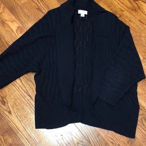 Ann Taylor Loft Navy Dolman Sleeve Sweater M/L